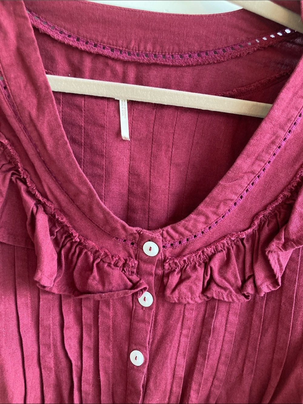 Free People Ruffled Button-Front Top - Picture 2 of 4